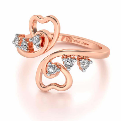 Dil Silver Ring - Rose Gold - Image 2