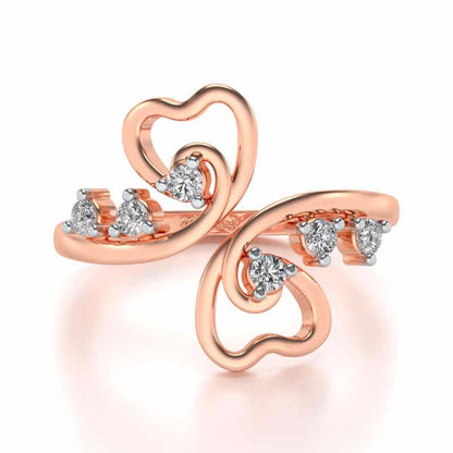 Dil Silver Ring - Rose Gold - Image 4