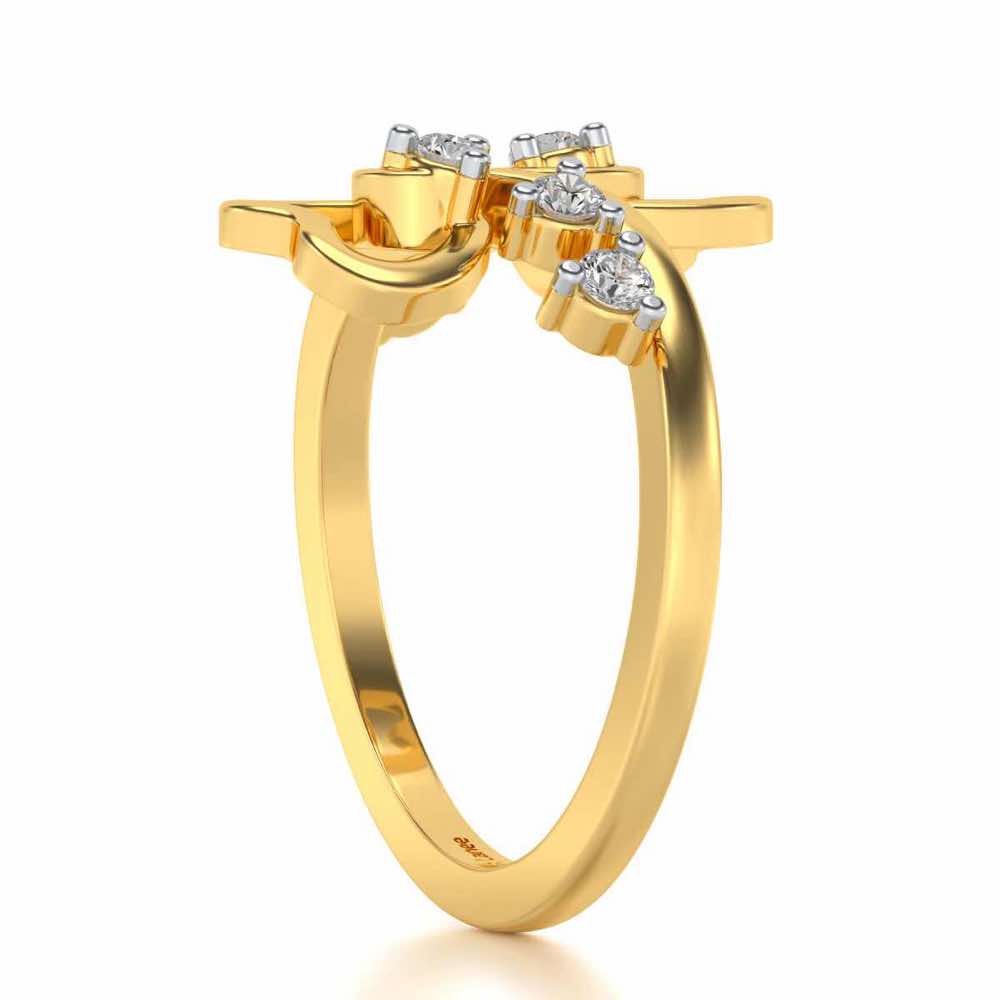 Dil Silver Ring - Yellow Gold - Image 3