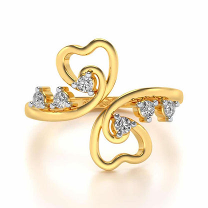 Dil Silver Ring - Yellow Gold - Image 4