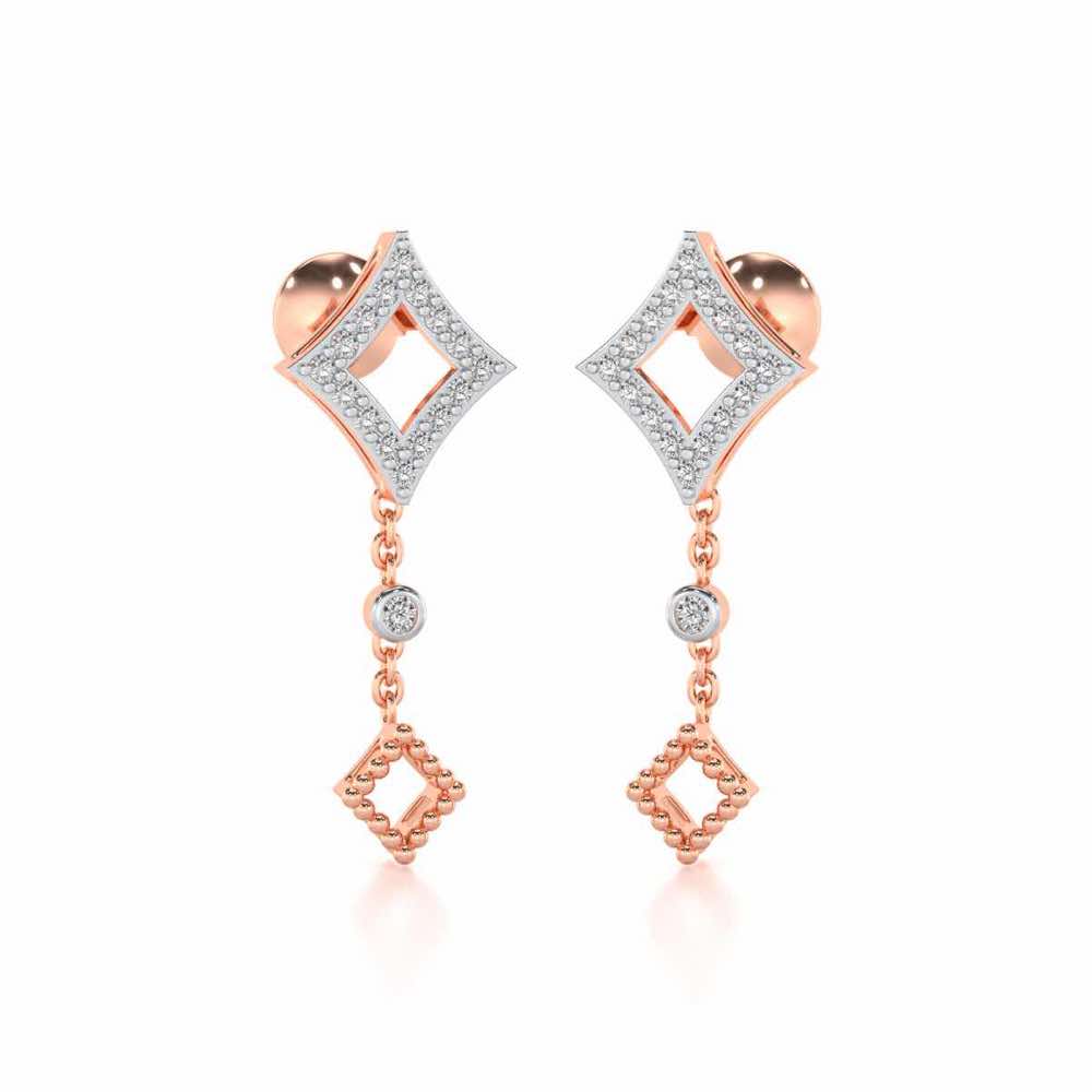 Dimant Silver Earrings - Rose Gold - Image 2