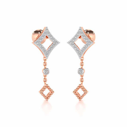 Dimant Silver Earrings - Rose Gold - Image 2