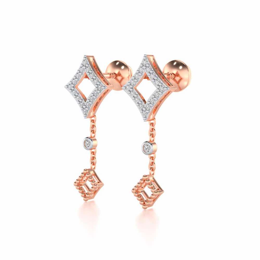 Dimant Silver Earrings - Rose Gold - Image 3
