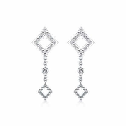 Dimant Silver Earrings - White Gold - Image 1