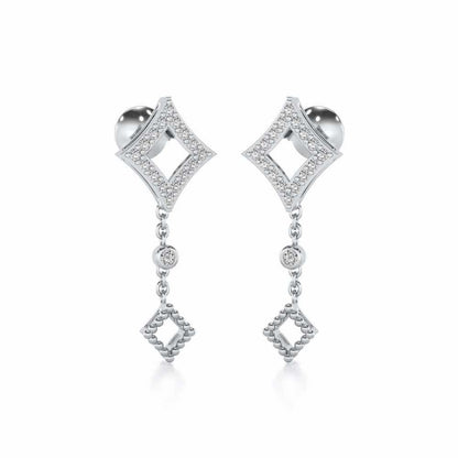 Dimant Silver Earrings - White Gold - Image 2