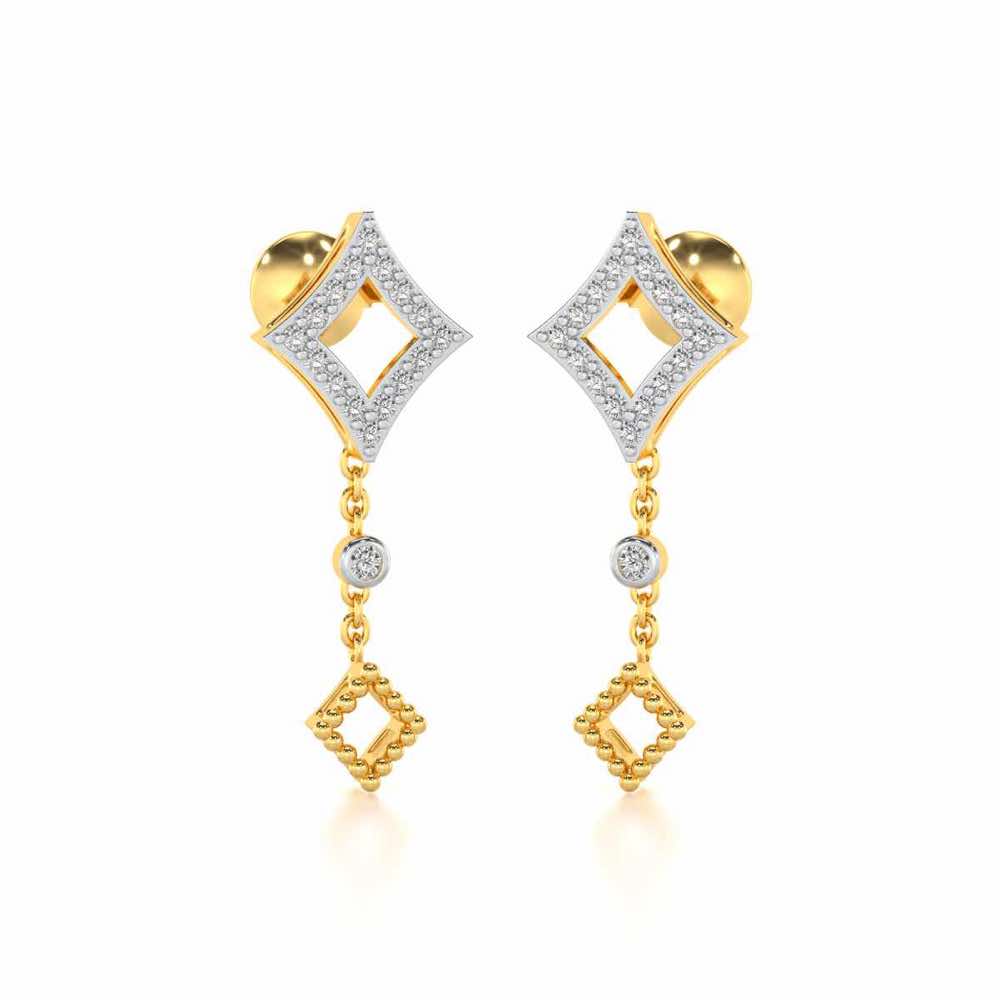 Dimant Silver Earrings - Yellow Gold - Image 2