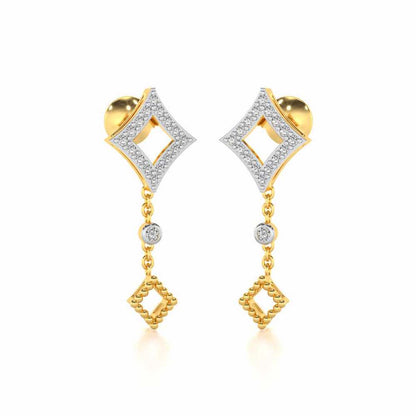 Dimant Silver Earrings - Yellow Gold - Image 2