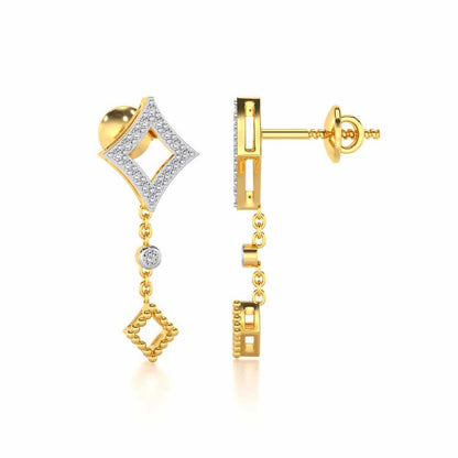 Dimant Silver Earrings - Yellow Gold - Image 4