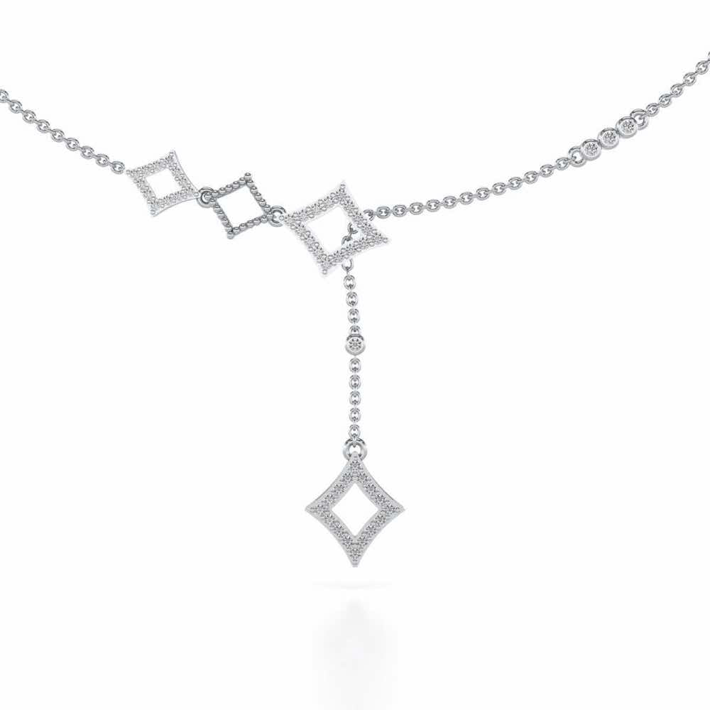 Dimant Silver Necklace - White Gold - Image 1