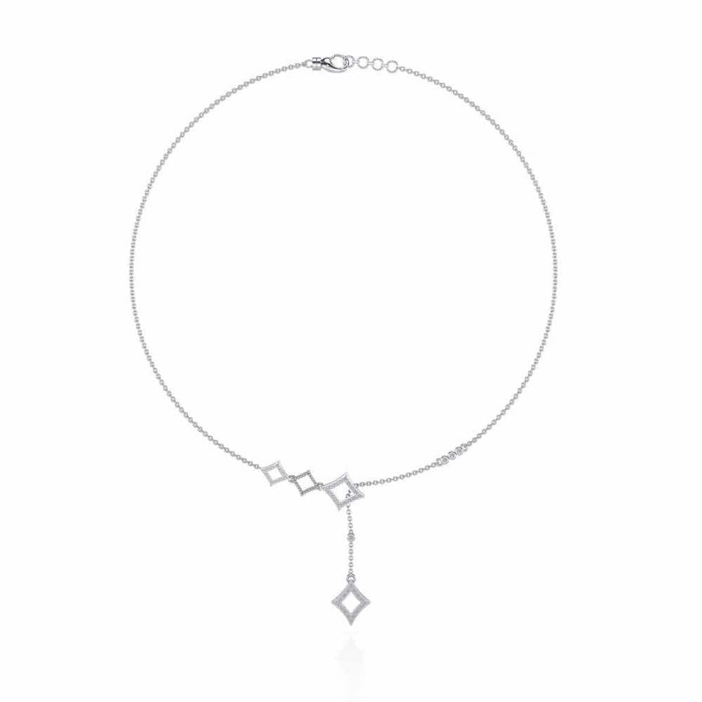 Dimant Silver Necklace - White Gold - Image 3