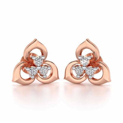 Diminutive Glitter Silver Studs - Rose Gold - Image 1