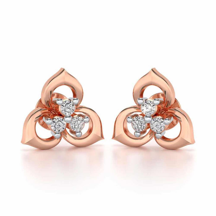 Diminutive Glitter Silver Studs - Rose Gold - Image 1