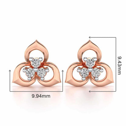 Diminutive Glitter Silver Studs - Rose Gold - Image 2
