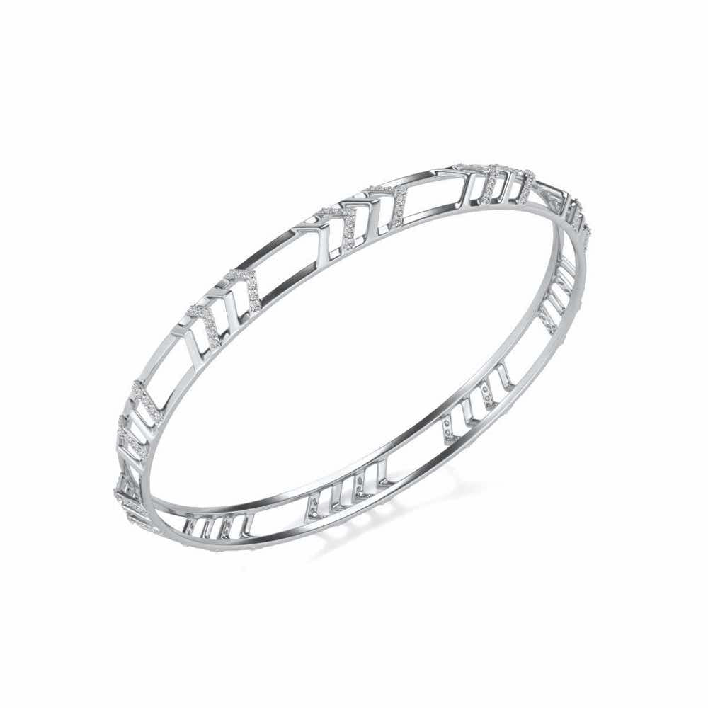 Direct Silver Bangles - White Gold - Image 1