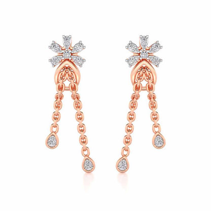 Disperse Silver Dangler Earrings - Rose Gold - Image 1