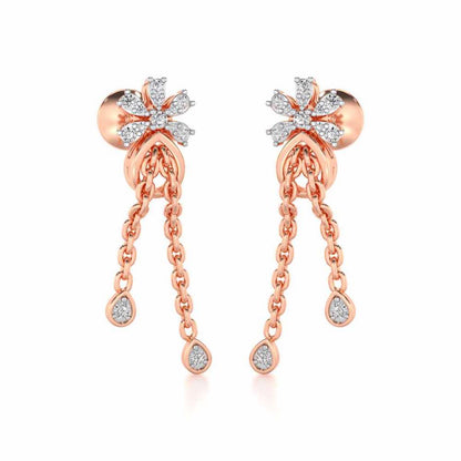 Disperse Silver Dangler Earrings - Rose Gold - Image 2