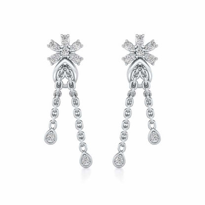 Disperse Silver Dangler Earrings - White Gold - Image 1
