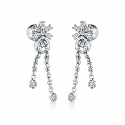 Disperse Silver Dangler Earrings - White Gold - Image 2