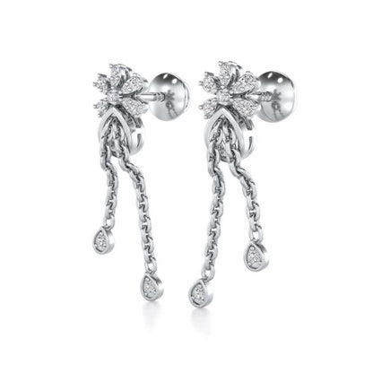 Disperse Silver Dangler Earrings - White Gold - Image 3