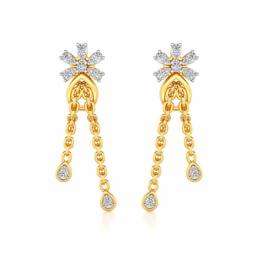 Disperse Silver Dangler Earrings - Yellow Gold - Image 1