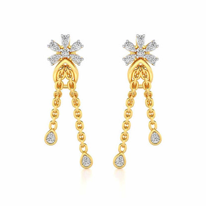 Disperse Silver Dangler Earrings - Yellow Gold - Image 1