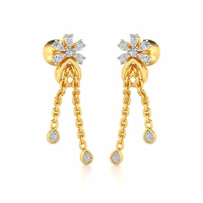 Disperse Silver Dangler Earrings - Yellow Gold - Image 2