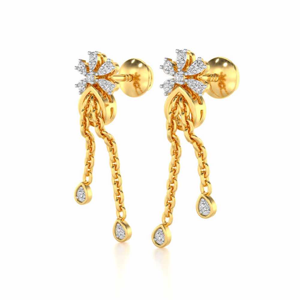 Disperse Silver Dangler Earrings - Yellow Gold - Image 3