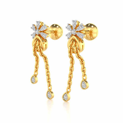Disperse Silver Dangler Earrings - Yellow Gold - Image 3