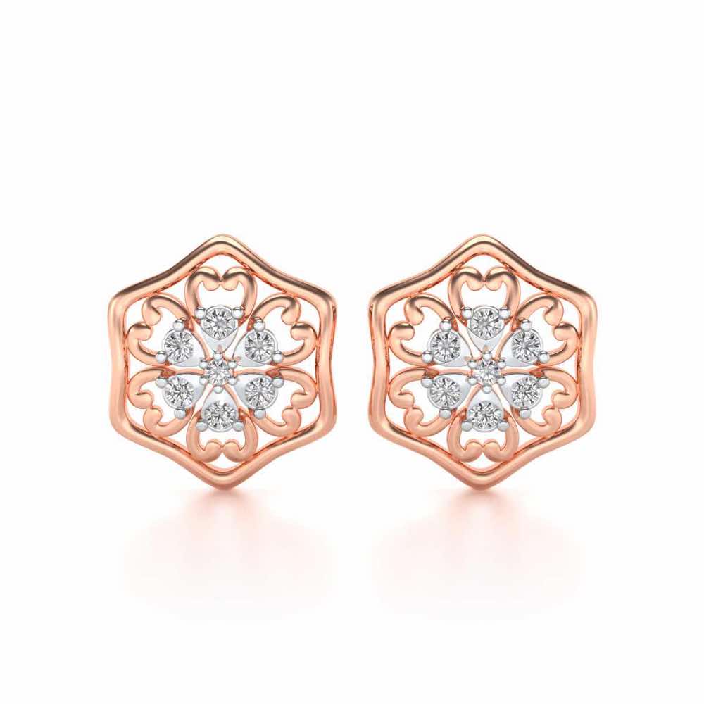 Disperse Love Silver Earrings - Rose Gold - Image 1