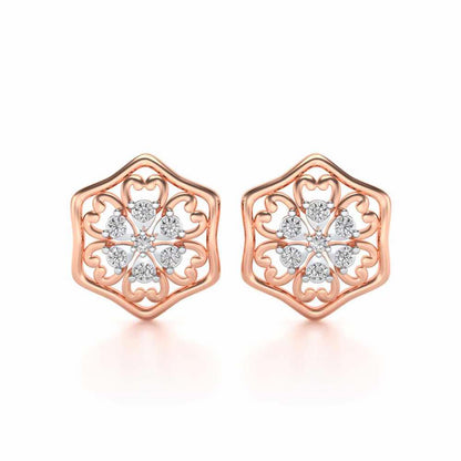 Disperse Love Silver Earrings - Rose Gold - Image 1