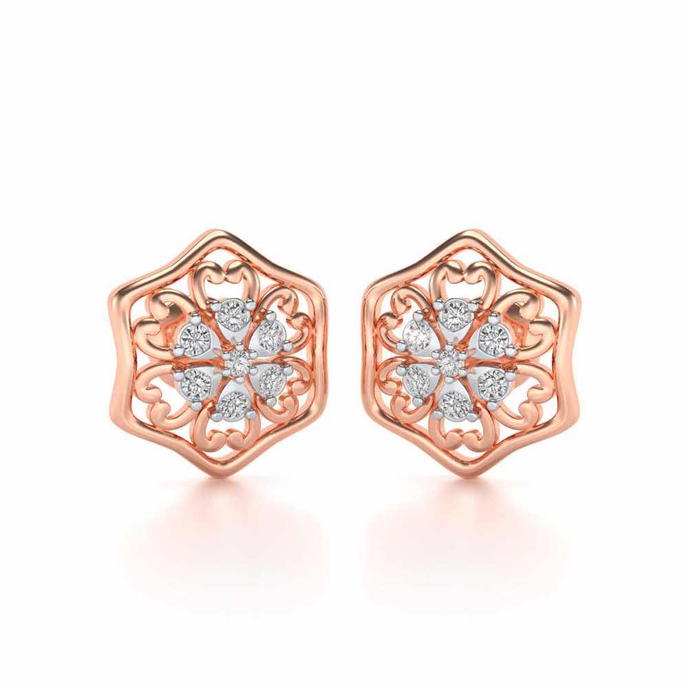 Disperse Love Silver Earrings - Rose Gold - Image 2