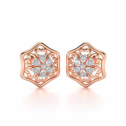 Disperse Love Silver Earrings - Rose Gold - Image 2