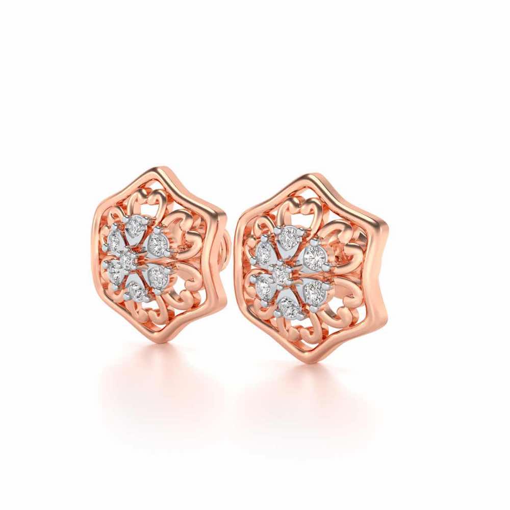 Disperse Love Silver Earrings - Rose Gold - Image 3