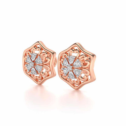 Disperse Love Silver Earrings - Rose Gold - Image 3