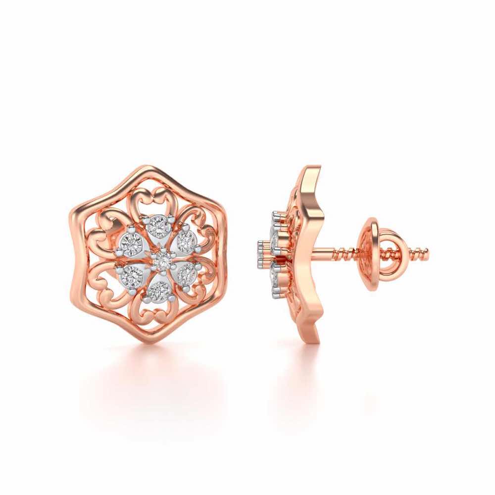 Disperse Love Silver Earrings - Rose Gold - Image 4