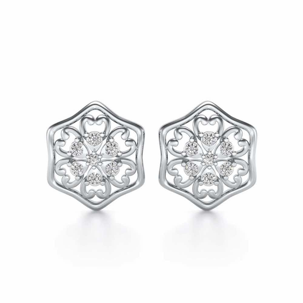 Disperse Love Silver Earrings - White Gold - Image 1
