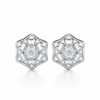 Disperse Love Silver Earrings - White Gold - Image 1