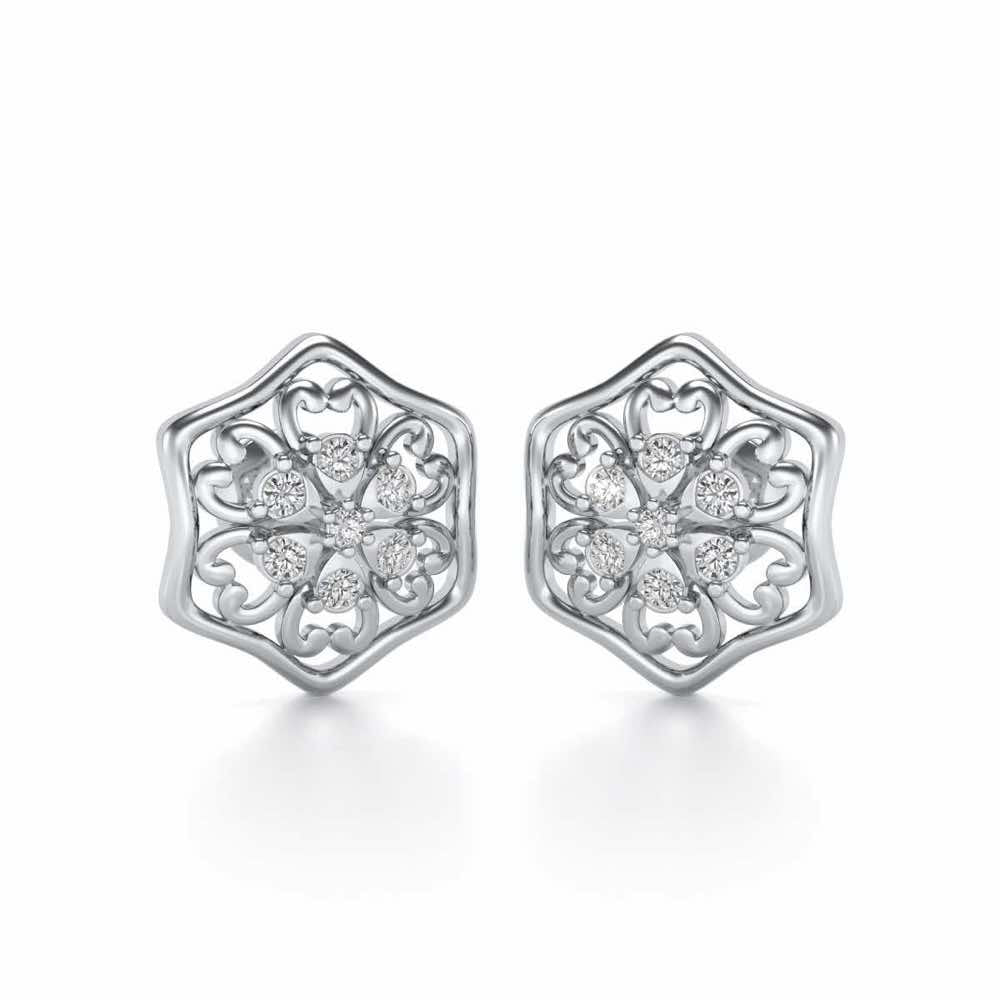 Disperse Love Silver Earrings - White Gold - Image 2