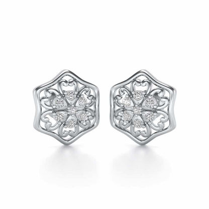 Disperse Love Silver Earrings - White Gold - Image 2