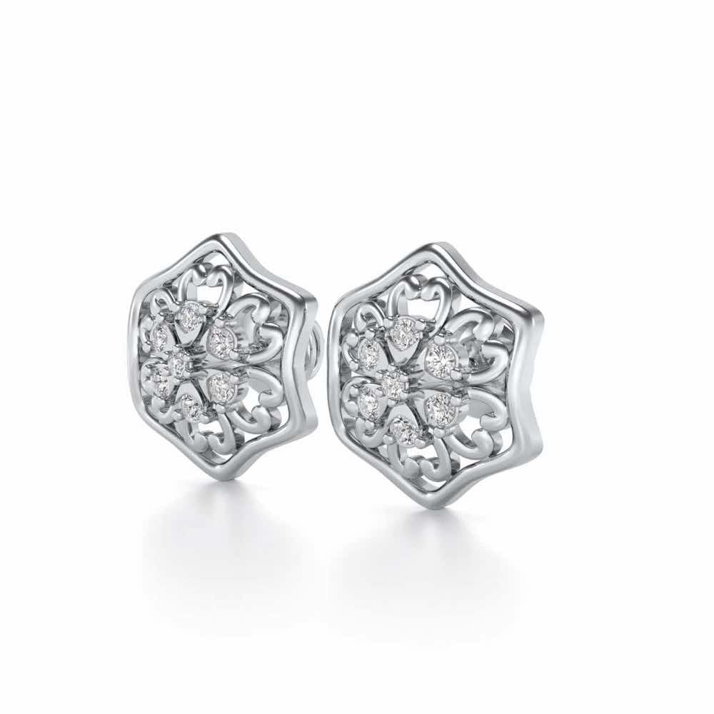 Disperse Love Silver Earrings - White Gold - Image 3