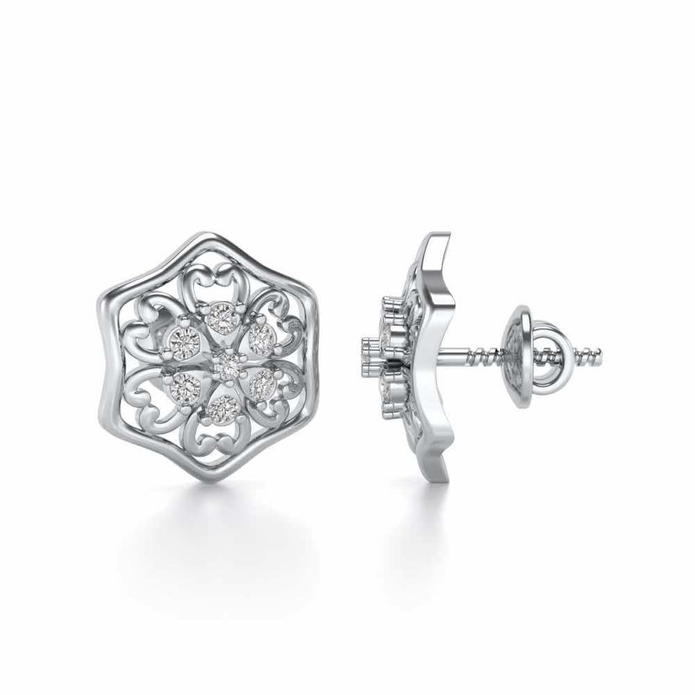 Disperse Love Silver Earrings - White Gold - Image 4