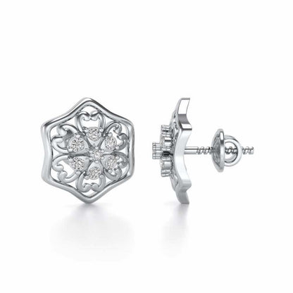 Disperse Love Silver Earrings - White Gold - Image 4