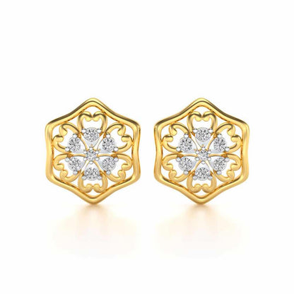 Disperse Love Silver Earrings - Yellow Gold - Image 1