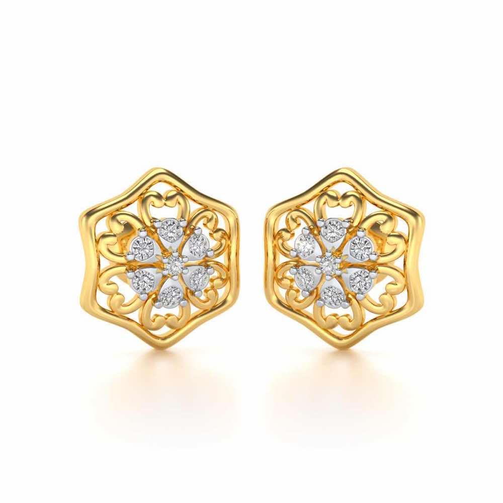 Disperse Love Silver Earrings - Yellow Gold - Image 2