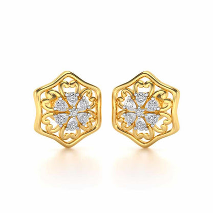 Disperse Love Silver Earrings - Yellow Gold - Image 2