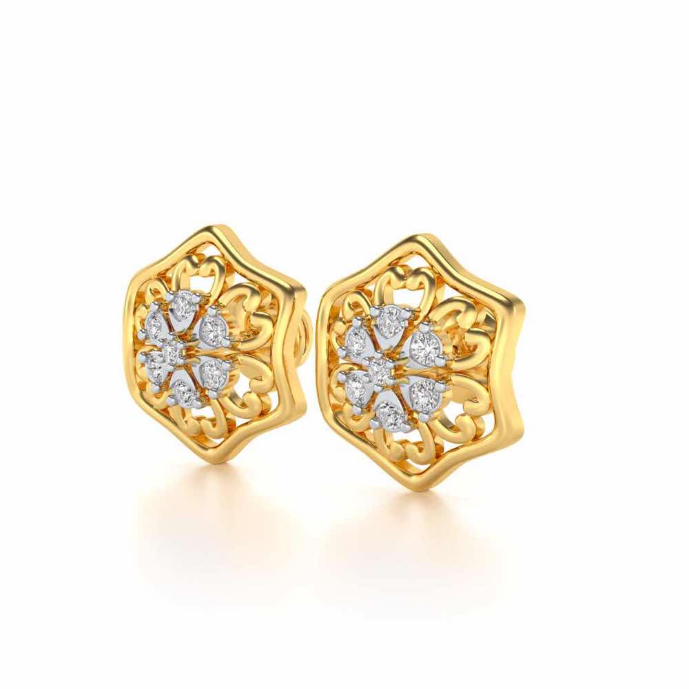 Disperse Love Silver Earrings - Yellow Gold - Image 3