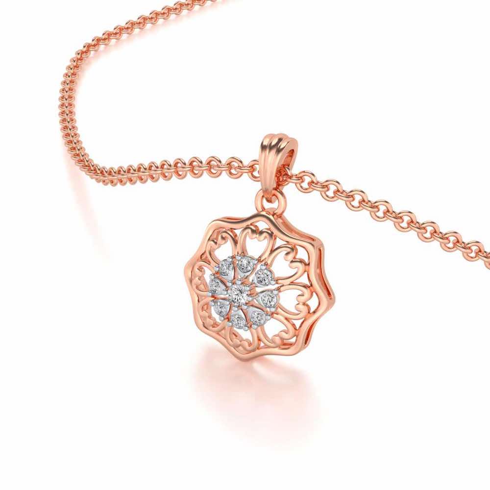 Disperse Love Silver Pendant - Rose Gold - Image 2