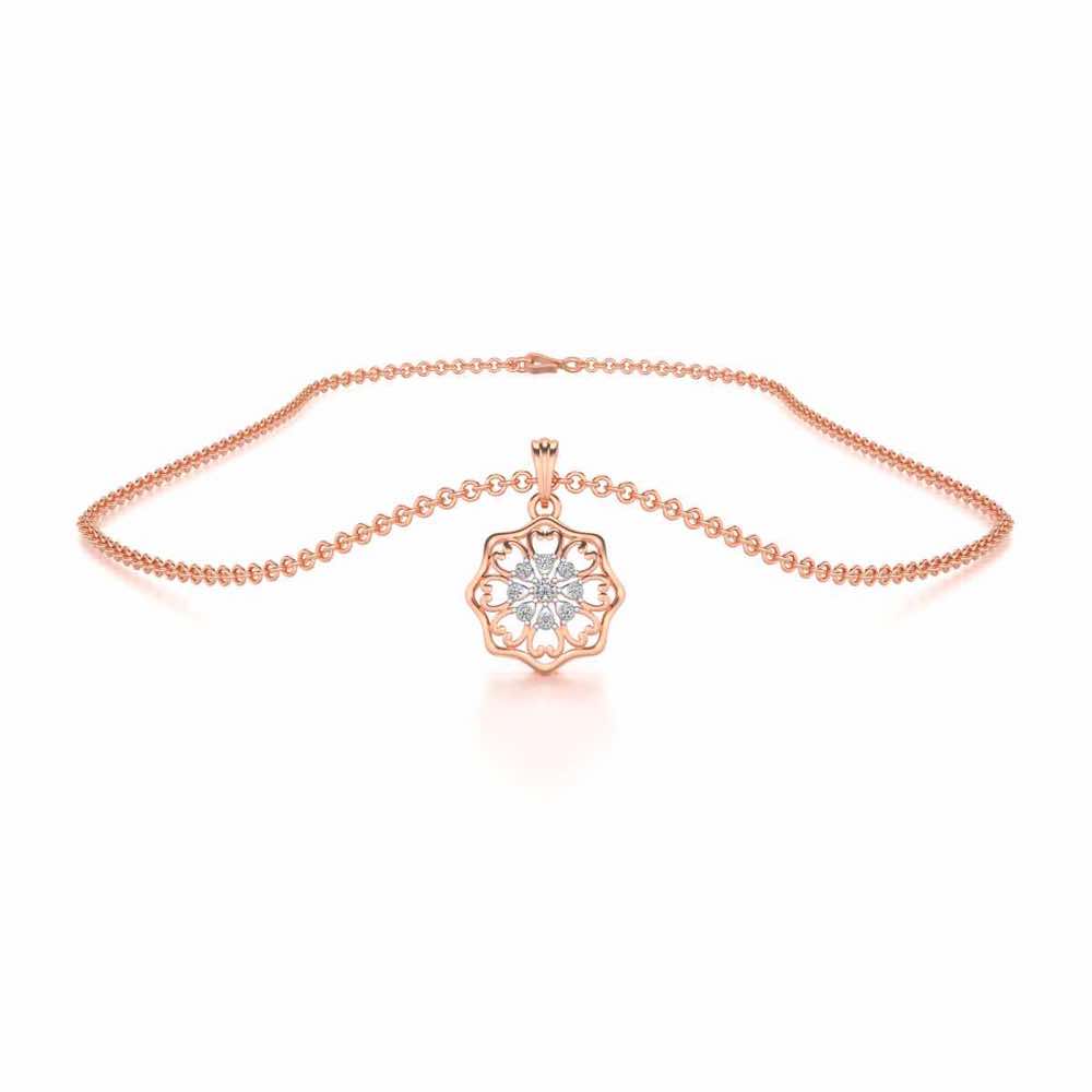 Disperse Love Silver Pendant - Rose Gold - Image 3
