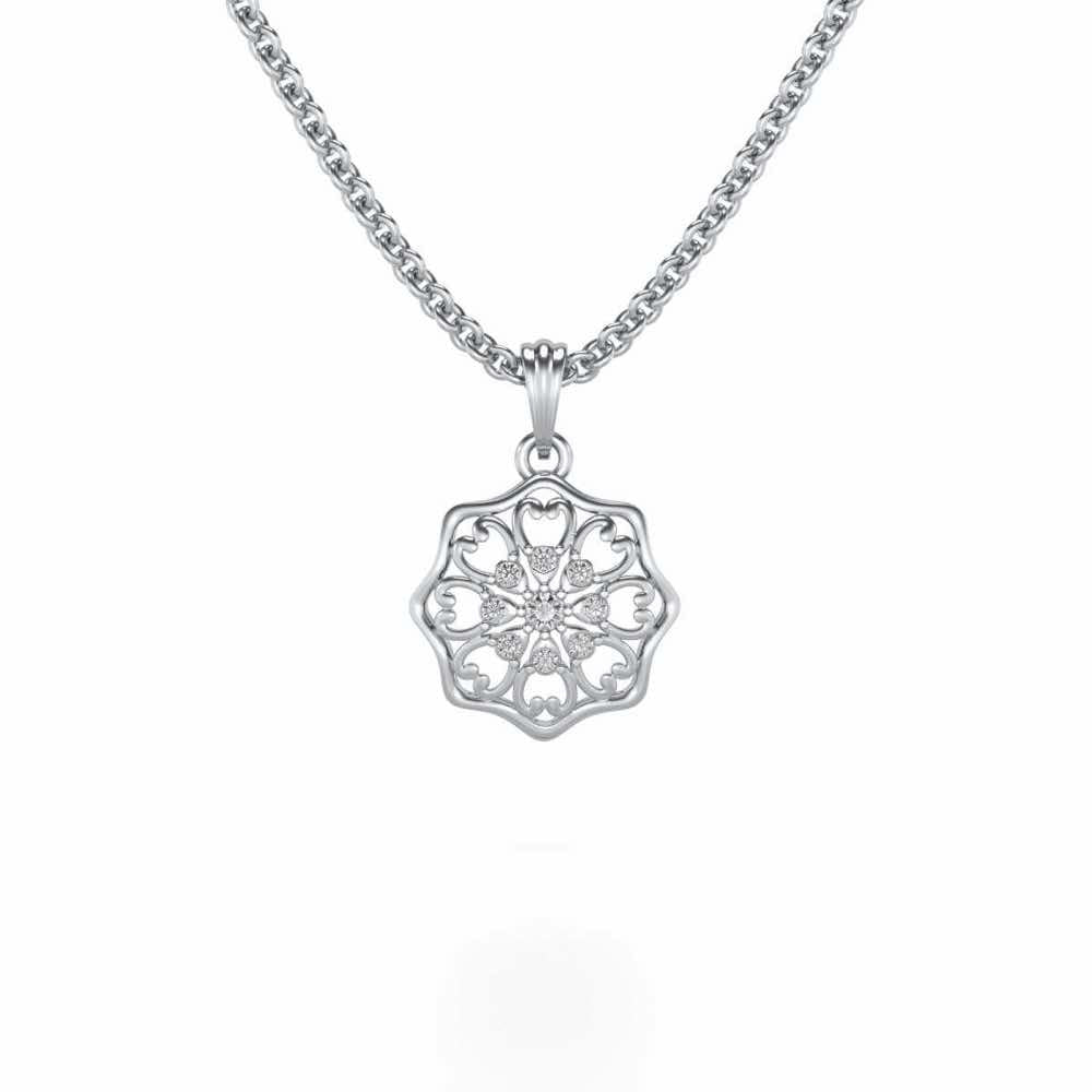 Disperse Love Silver Pendant - White Gold - Image 1