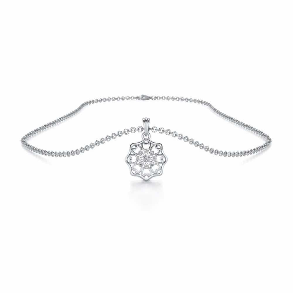 Disperse Love Silver Pendant - White Gold - Image 3